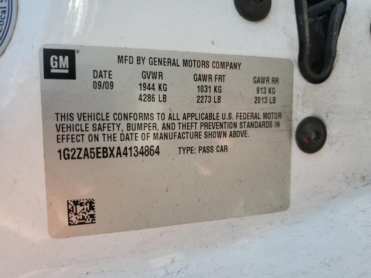 2010 Pontiac G6 VIN: 1G2ZA5EBXA4134864 Lot: 93188075