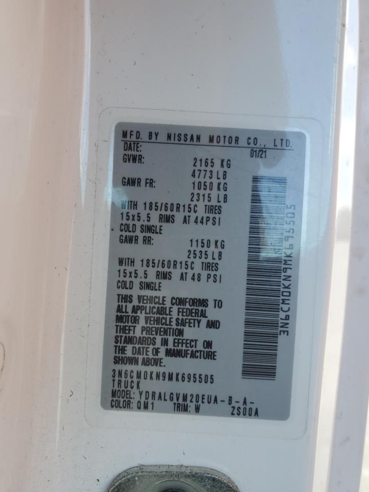 2021 Nissan Nv200 Utility / Service Van VIN: 3N6CM0KN9MK695505 Lot: 93102015