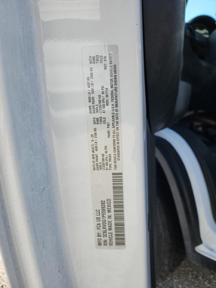 2023 Ram Promaster 2500 2500 High VIN: 3C6LRVDG1PE589382 Lot: 92241725