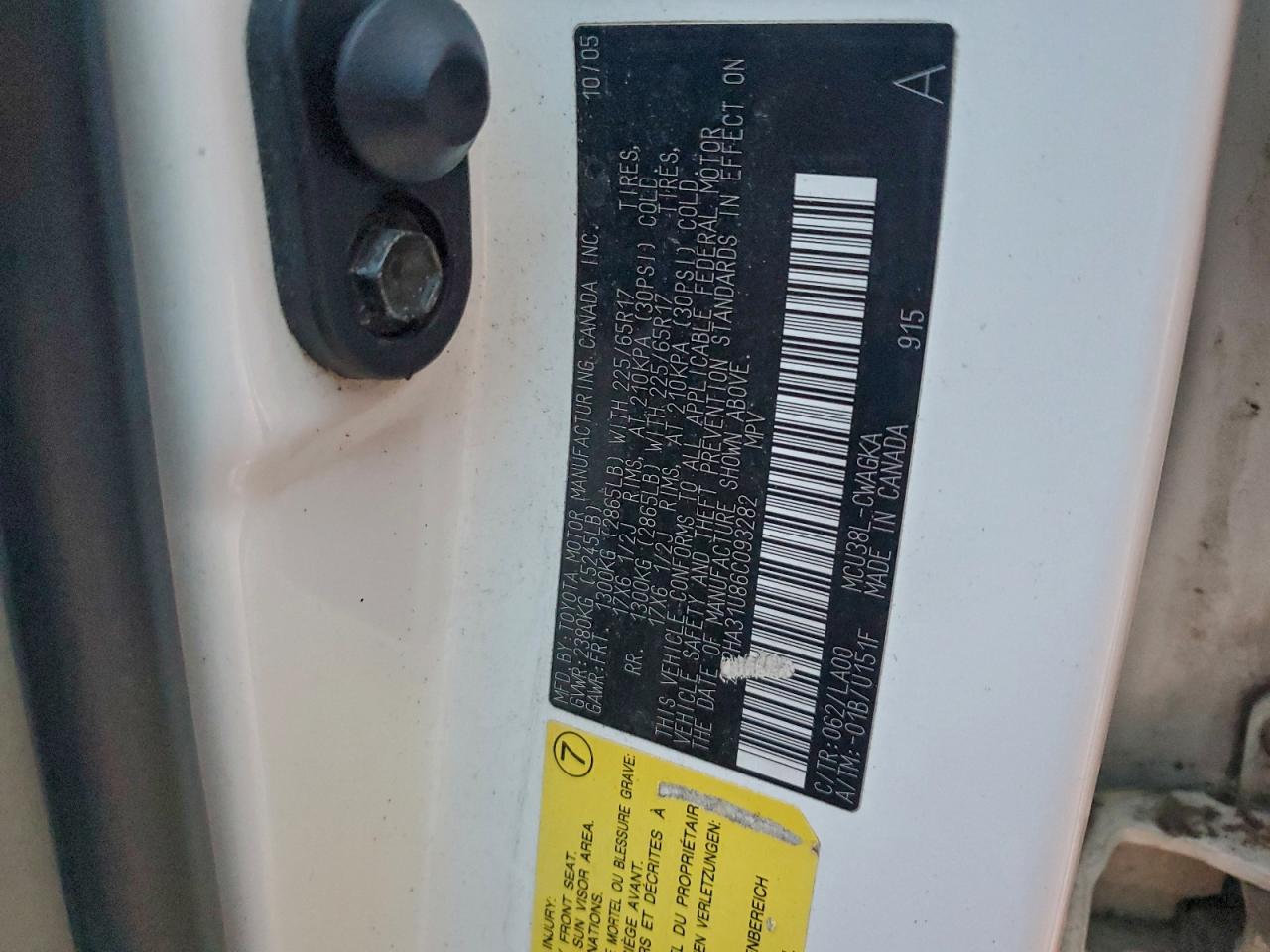 2006 Lexus Rx 330 VIN: 2T2HA31U86C093282 Lot: 93018485