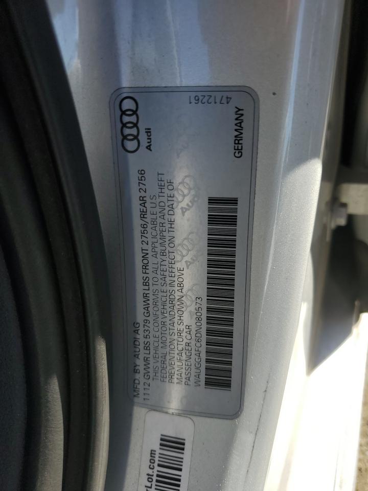 2013 Audi A6 Premium Plus VIN: WAUGGAFC6DN080573 Lot: 92029855