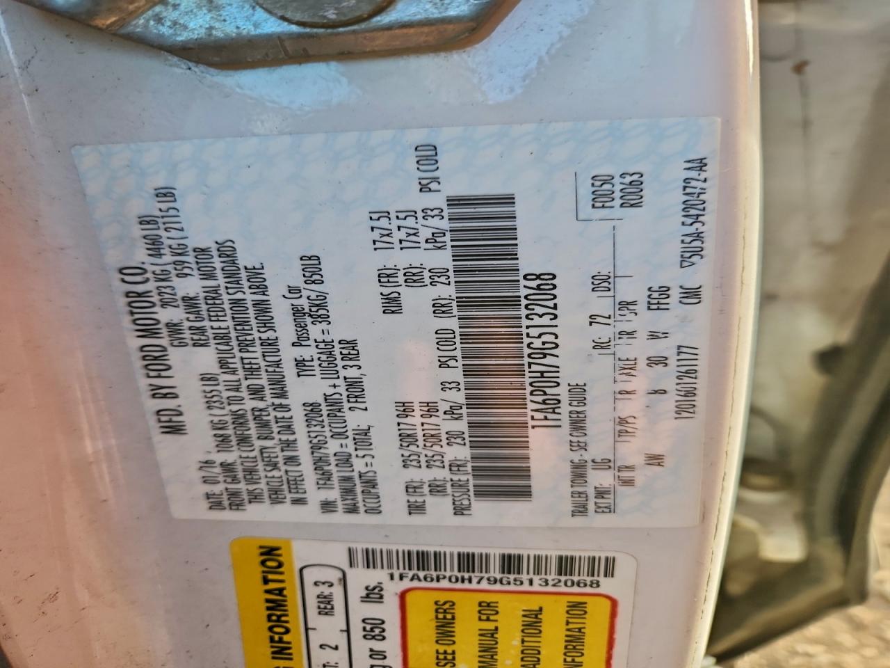 2016 Ford Fusion Se VIN: 1FA6P0H79G5132068 Lot: 92755835