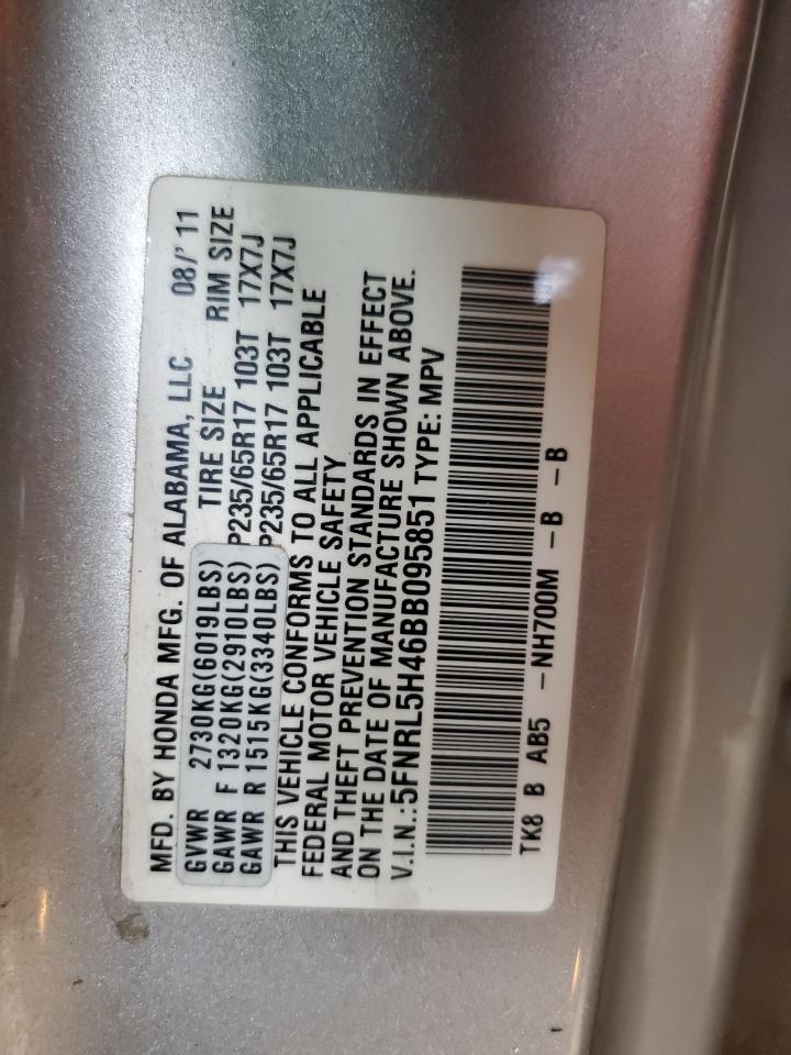 2011 Honda Odyssey Ex VIN: 5FNRL5H46BB095851 Lot: 93263055