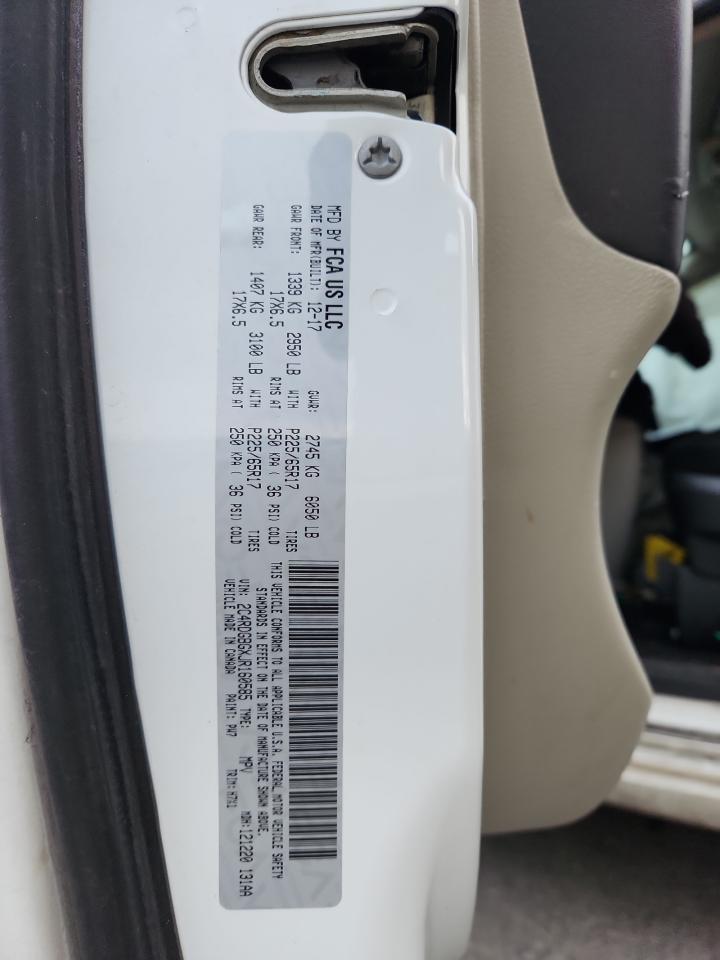 2018 Dodge Grand Caravan Se VIN: 2C4RDGBGXJR160585 Lot: 92200305