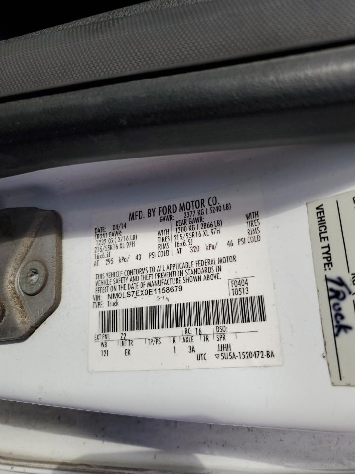 2014 Ford Transit Connect Xl VIN: NM0LS7EX0E1158679 Lot: 93391655