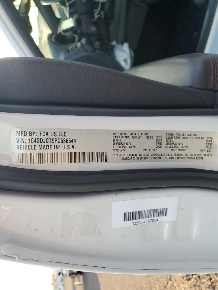 2023 Dodge Durango R/T VIN: 1C4SDJCT9PC636644 Lot: 93068045