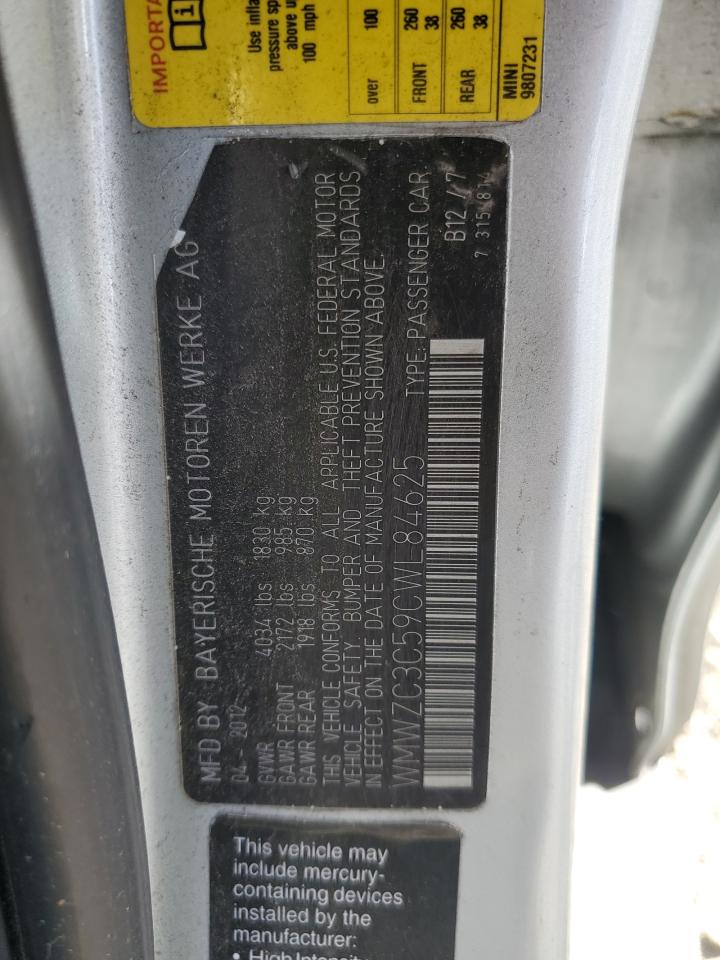 2012 Mini Cooper S Countryman VIN: WMWZC3C59CWL84625 Lot: 91415955