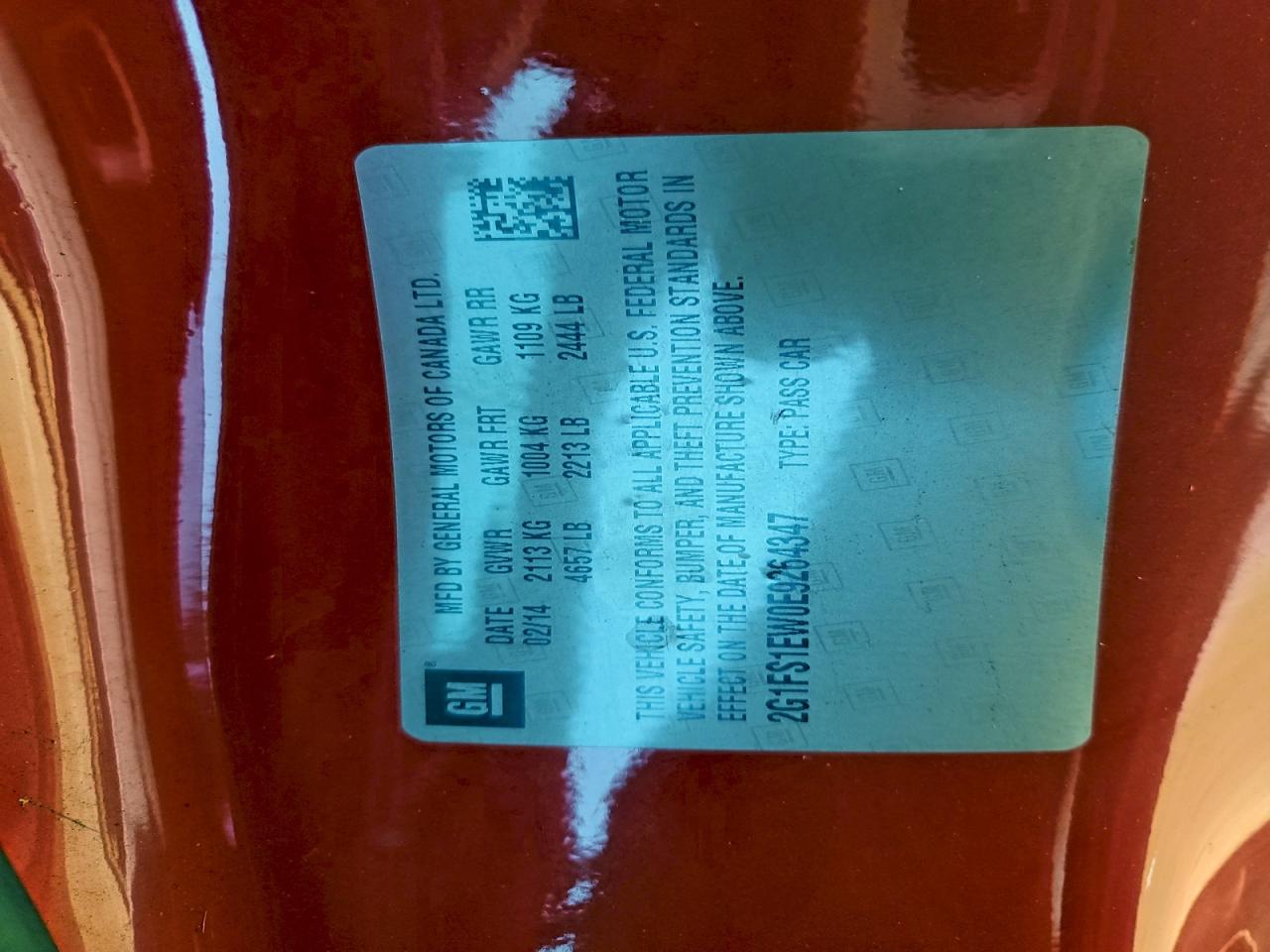 2014 Chevrolet Camaro Ss VIN: 2G1FS1EW0E9264347 Lot: 94161335