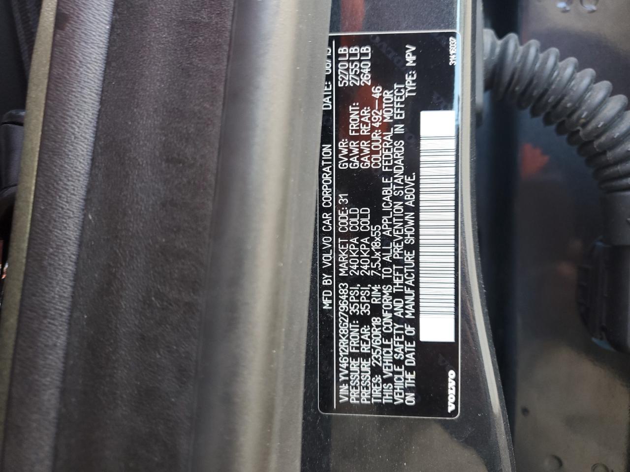 2016 Volvo Xc60 T5 Premier VIN: YV4612RK8G2796483 Lot: 91668455