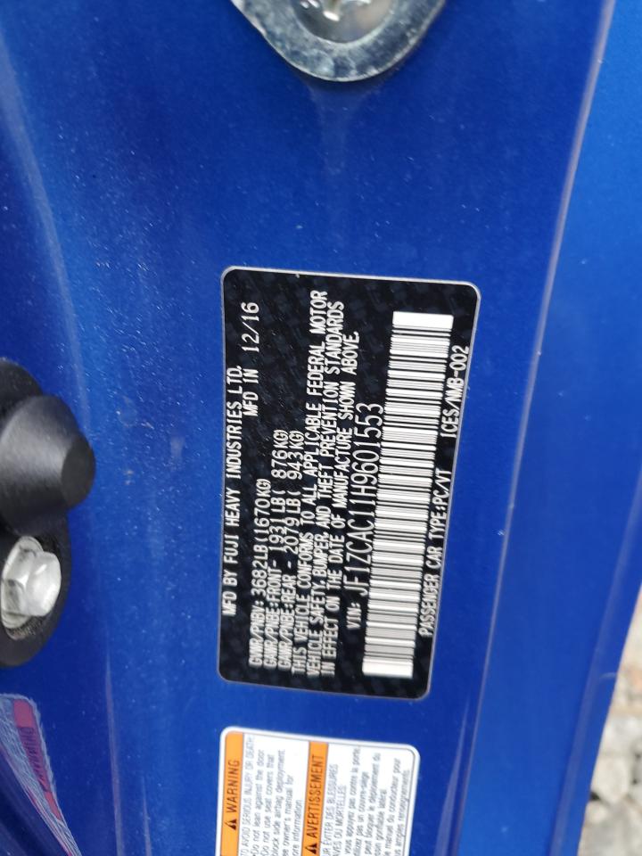 2017 Subaru Brz 2.0 Limited VIN: JF1ZCAC11H9601553 Lot: 91993335