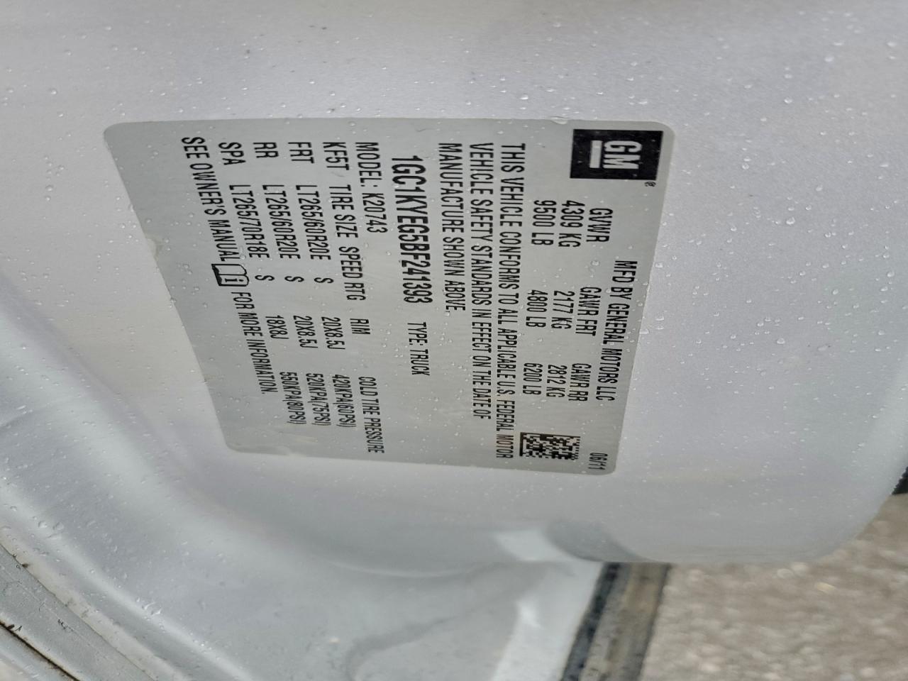 2011 Chevrolet Silverado K2500 Heavy Duty Ltz VIN: 1GC1KYEG5BF241393 Lot: 94358875