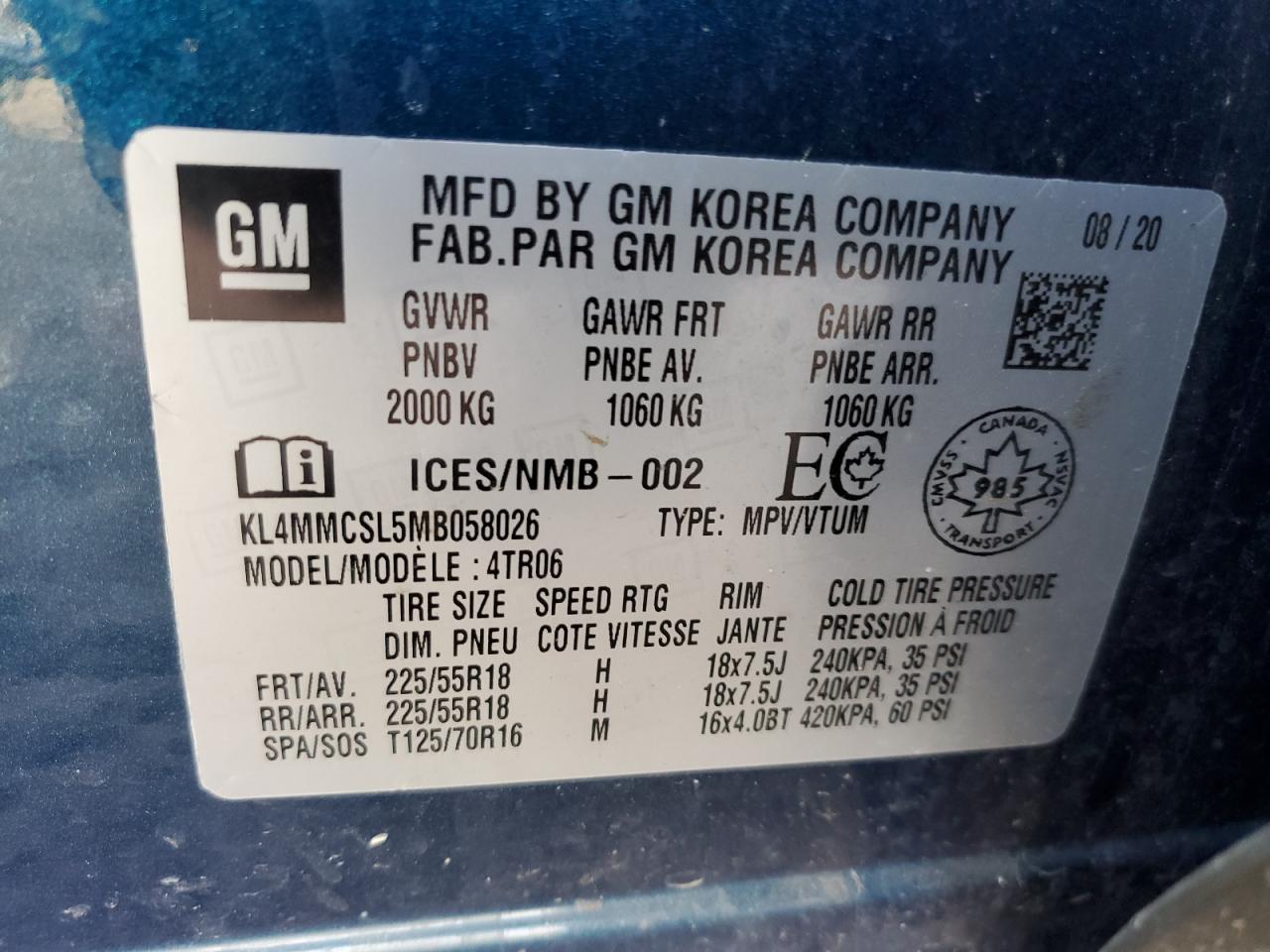 2021 Buick Encore Gx Preferred VIN: KL4MMCSL5MB058026 Lot: 92812875