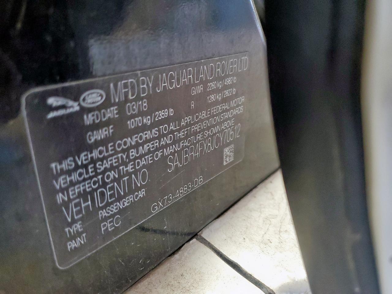 2018 Jaguar Xf VIN: SAJBR4FX8JCY70512 Lot: 91563855