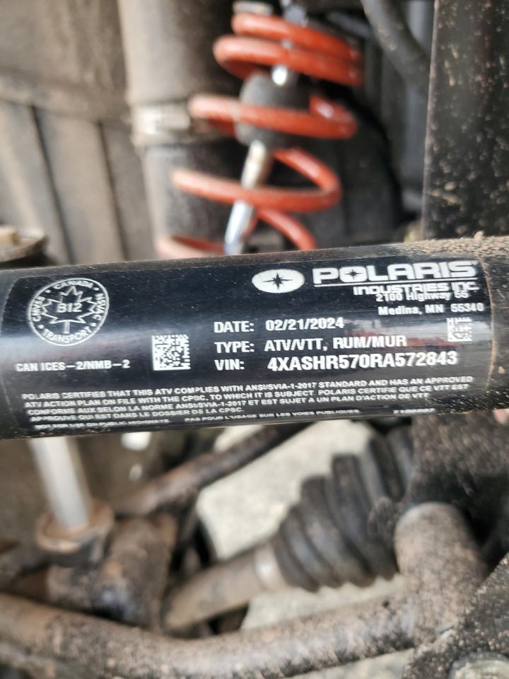 2024 Polaris Sportsman 570 Ride Command Limited Edition VIN: 4XASHR570RA572843 Lot: 92125235