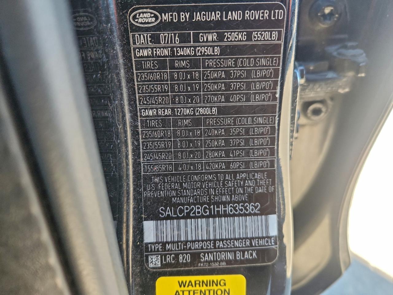 2017 Land Rover Discovery Sport Se VIN: SALCP2BG1HH635362 Lot: 93127085