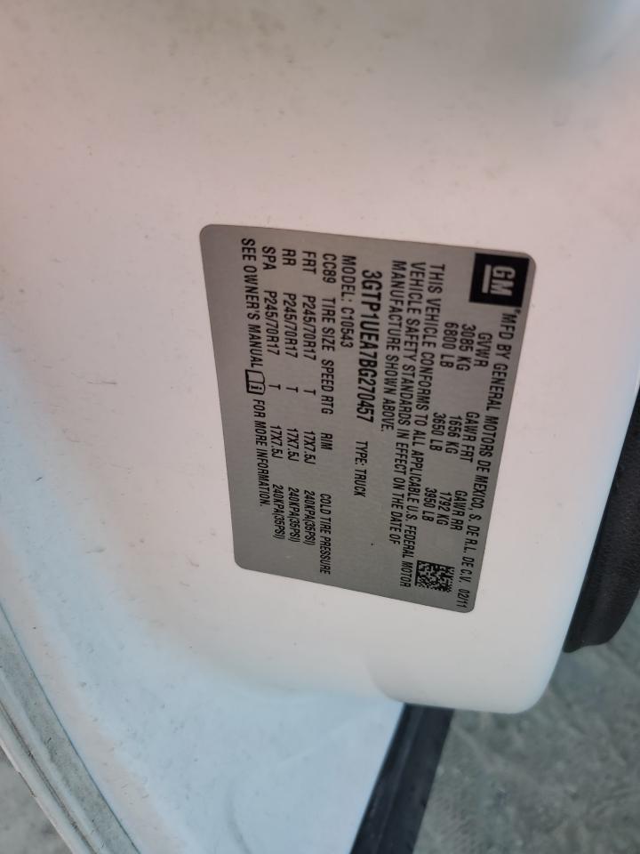 2011 GMC Sierra C1500 Sl VIN: 3GTP1UEA7BG270457 Lot: 91234325