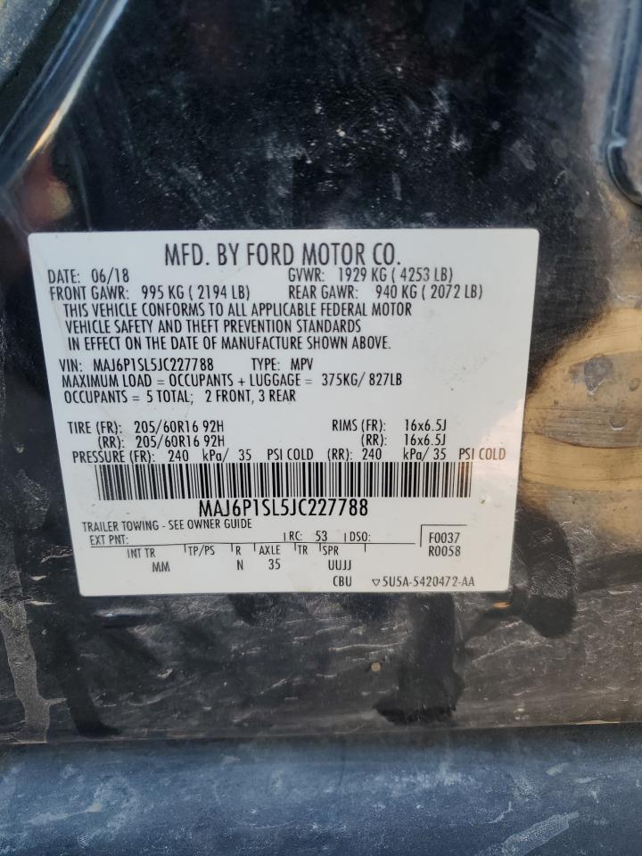 2018 Ford Ecosport S VIN: MAJ6P1SL5JC227788 Lot: 91921225