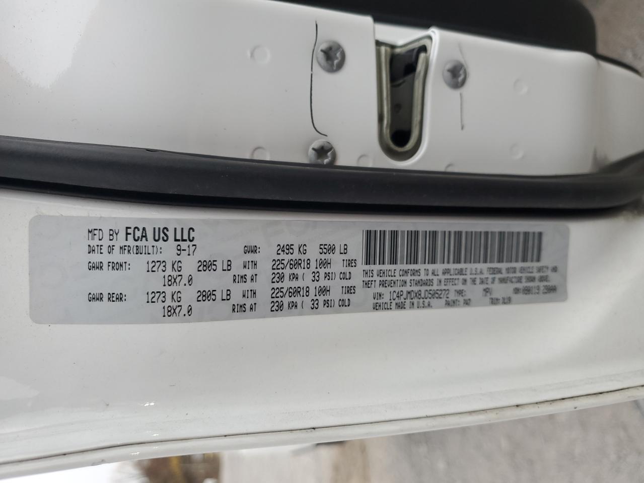 2018 Jeep Cherokee Limited VIN: 1C4PJMDX8JD505272 Lot: 92689385