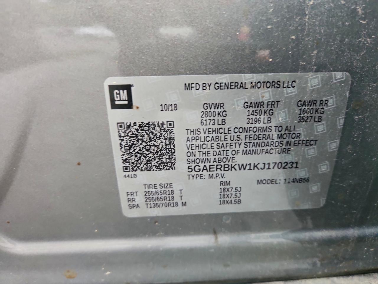 2019 Buick Enclave Essence VIN: 5GAERBKW1KJ170231 Lot: 92446845