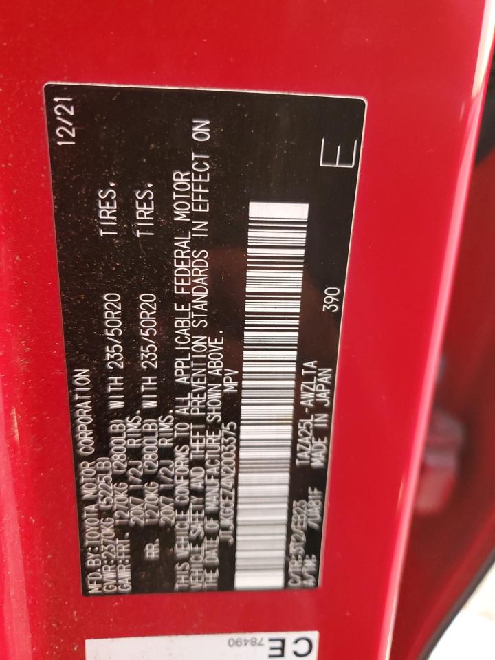 2022 Lexus Nx 350 VIN: JTJKGCEZ4N2003375 Lot: 93420535