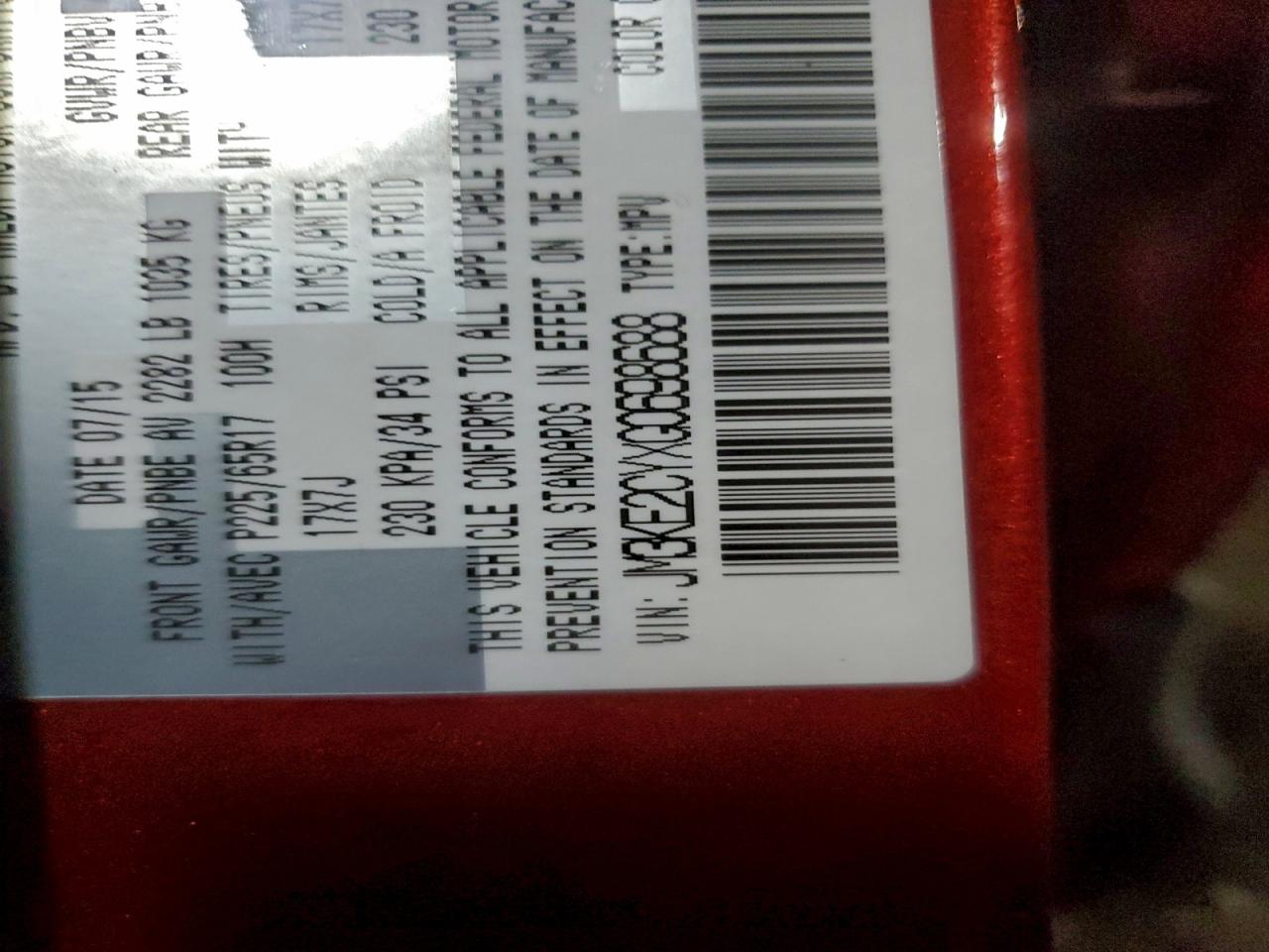 2016 Mazda Cx-5 Touri VIN: 698688 Lot: 94199595