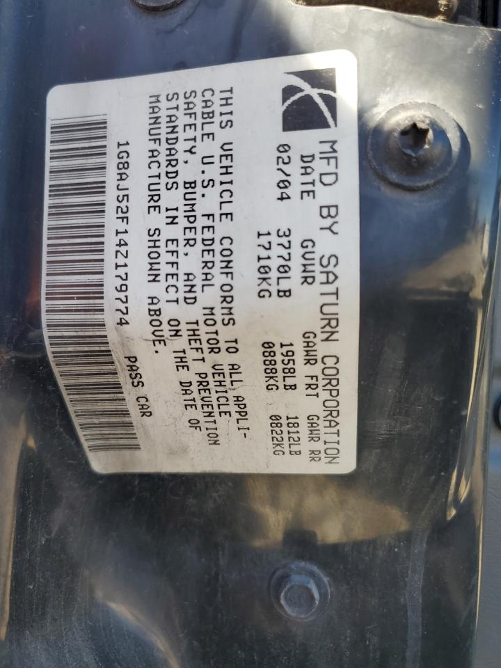 2004 Saturn Ion Level 2 VIN: 1G8AJ52F14Z179774 Lot: 91983085