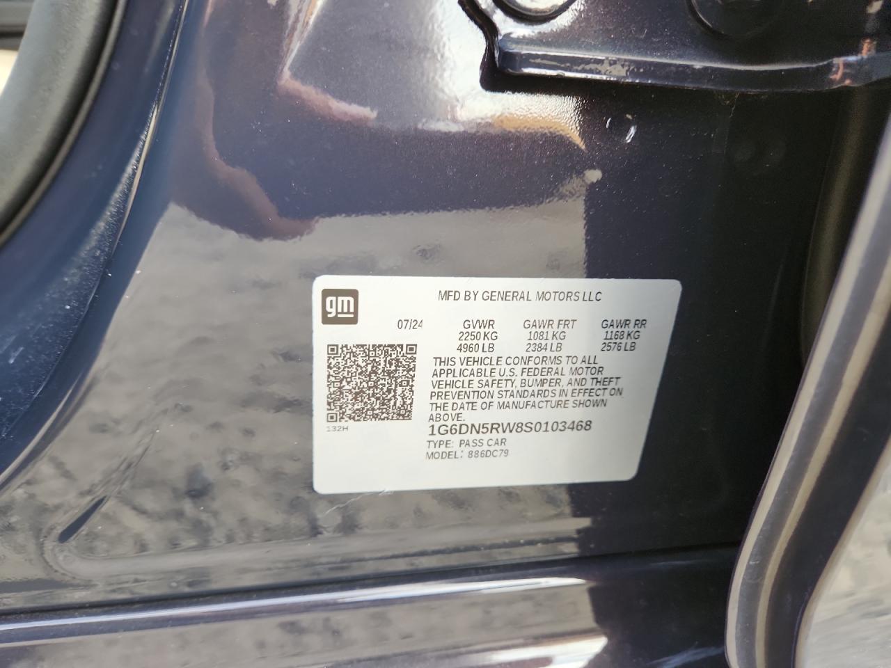 2025 Cadillac Ct5 Premium Luxury VIN: 1G6DN5RW8S0103468 Lot: 93541285