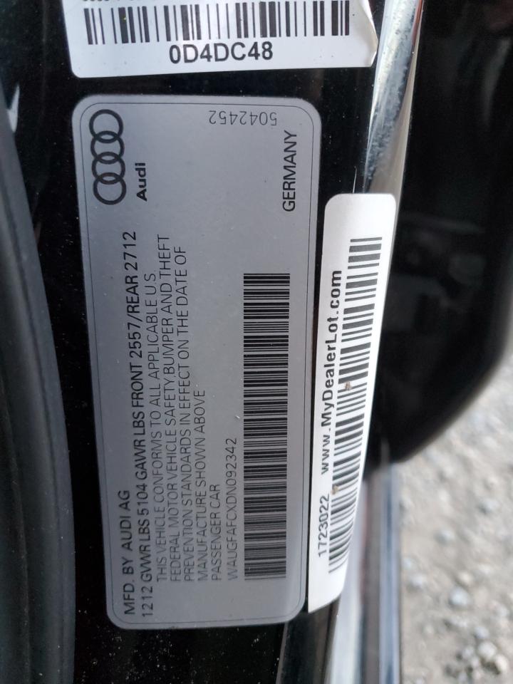 2013 Audi A6 Premium Plus VIN: WAUGFAFCXDN092342 Lot: 93695795