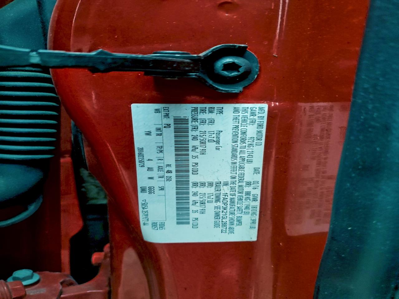 2016 Ford Focus Se VIN: 1FADP3K21GL288722 Lot: 93447415