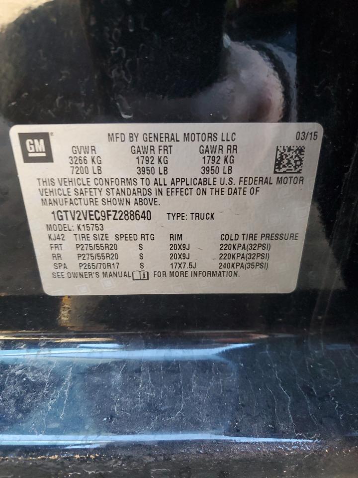 2015 GMC Sierra K1500 Slt VIN: 1GTV2VEC9FZ288640 Lot: 93051345