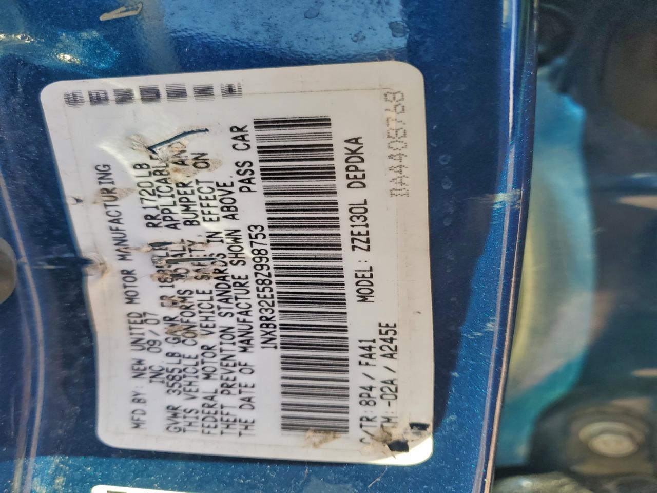 2008 Toyota Corolla Ce VIN: 1NXBR32E58Z998753 Lot: 94524905