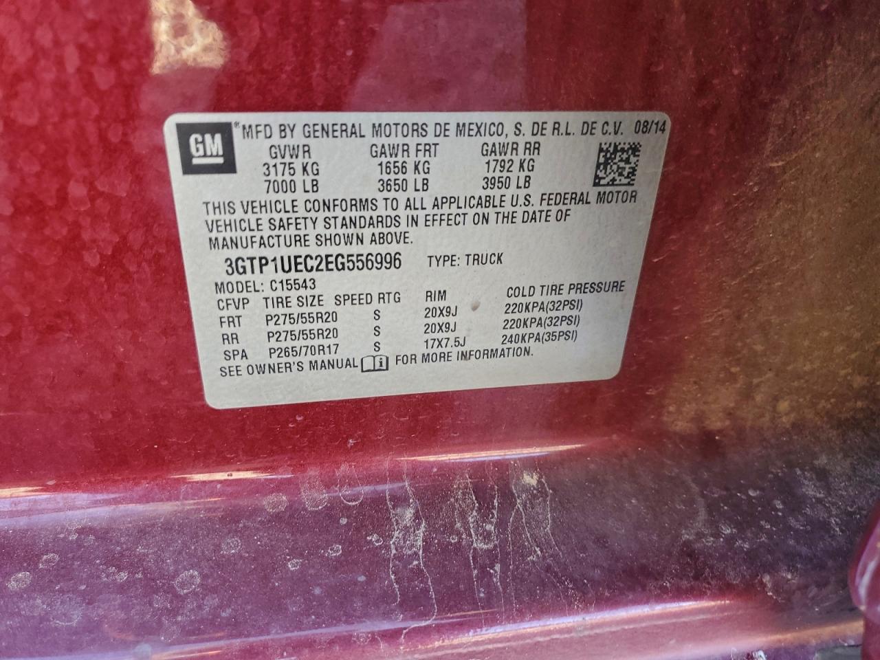 2014 GMC Sierra C1500 Sle VIN: 3GTP1UEC2EG556996 Lot: 94519575