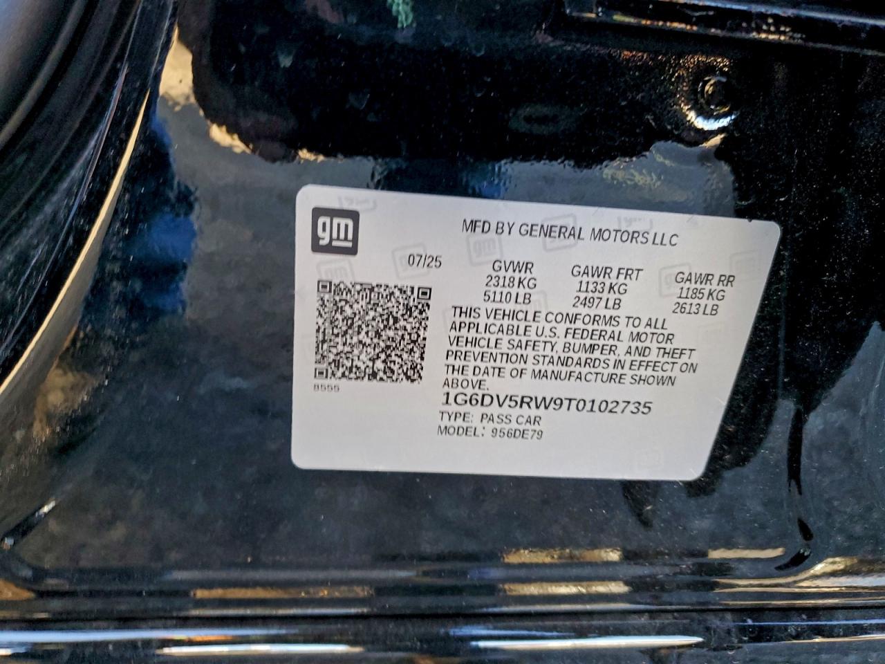 2026 Cadillac Ct5-V VIN: 1G6DV5RW9T0102735 Lot: 93966695