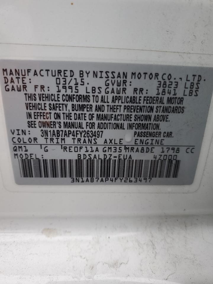 2015 Nissan Sentra S VIN: 3N1AB7AP4FY263497 Lot: 92685005