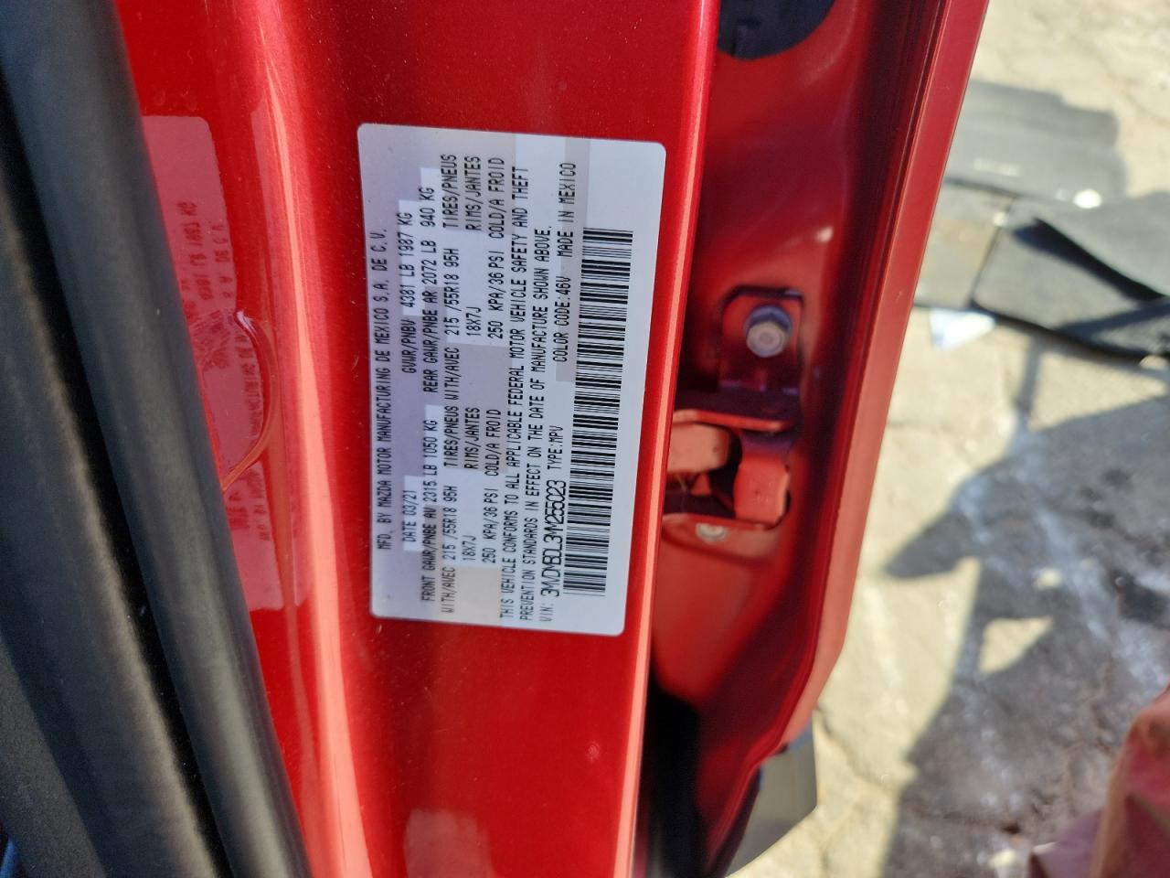 2021 Mazda Cx-30 Premium VIN: 3MVDMBDL3MM255023 Lot: 91980065