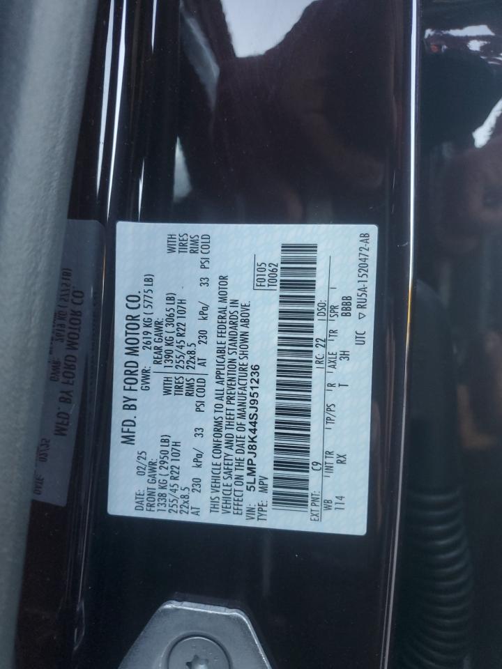 2025 Lincoln Nautilus Reserve VIN: 5LMPJ8K44SJ951236 Lot: 90730945