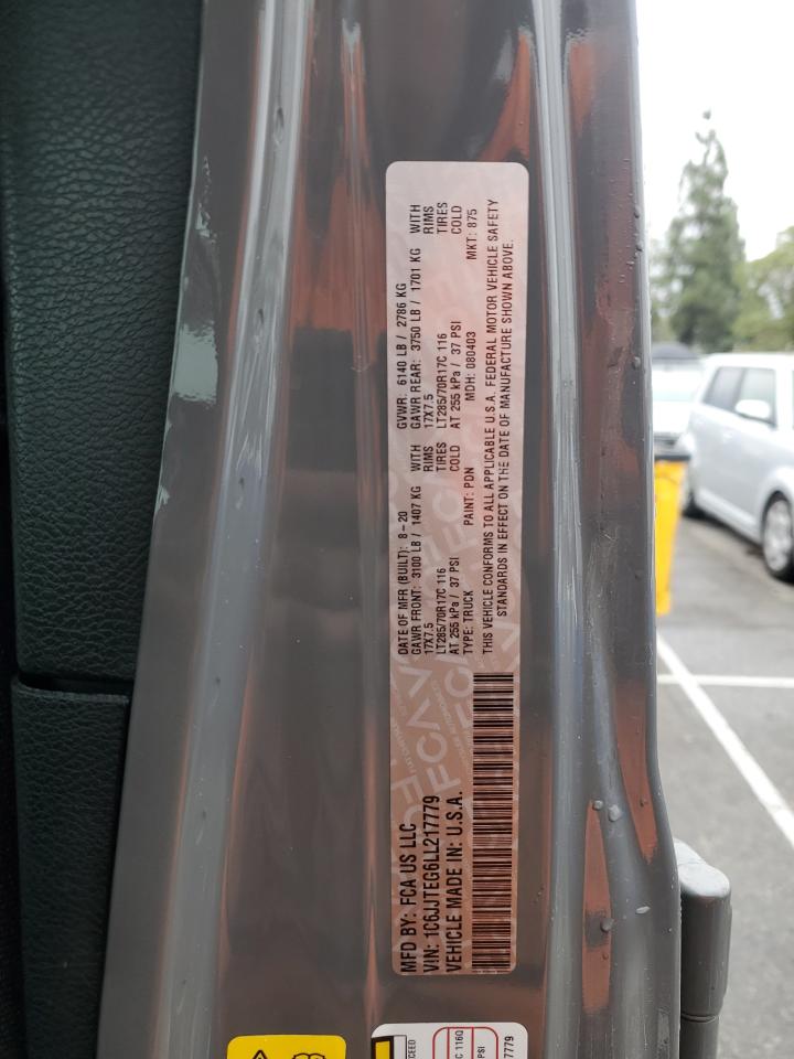 2020 Jeep Gladiator Mojave VIN: 1C6JJTEG6LL217779 Lot: 93054585