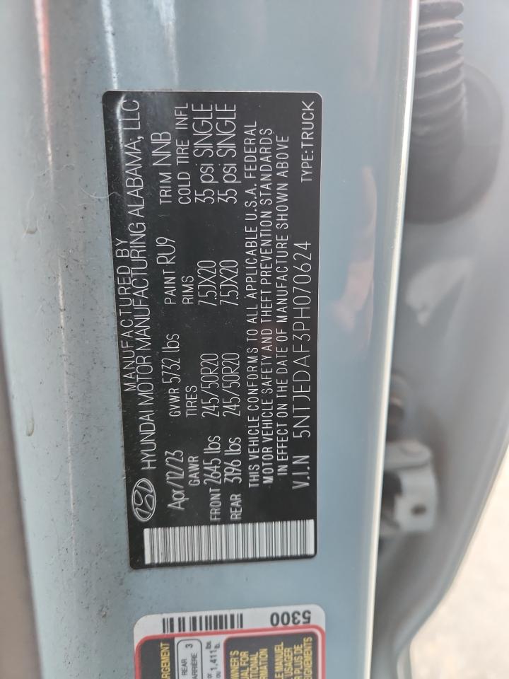 2023 Hyundai Santa Cruz Limited VIN: 5NTJEDAF3PH070624 Lot: 92059395