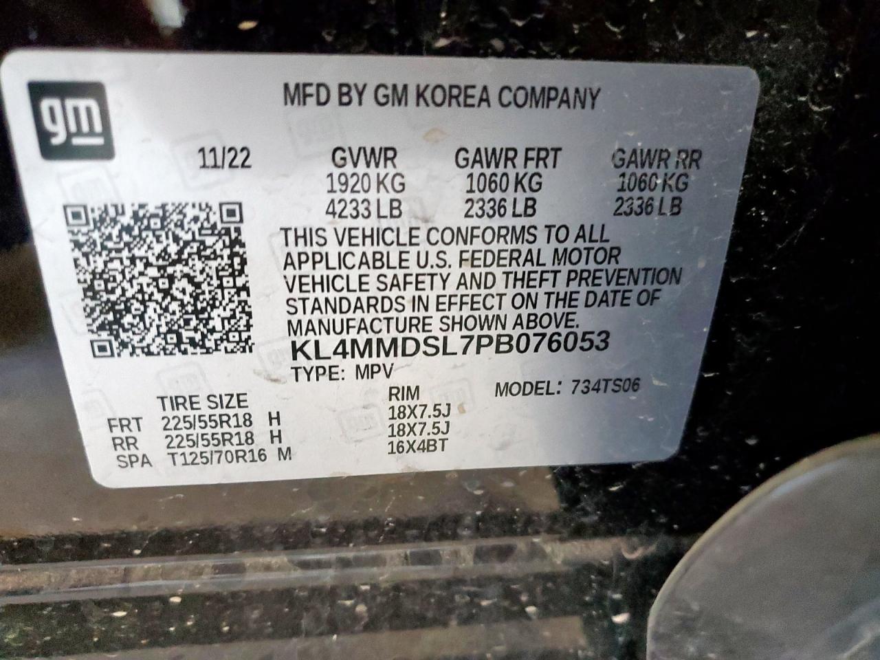 2023 Buick Encore Gx Select VIN: KL4MMDSL7PB076053 Lot: 91591435