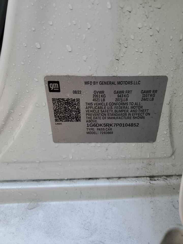 2023 Cadillac Ct4 Luxury VIN: 1G6DK5RK7P0104852 Lot: 91297155