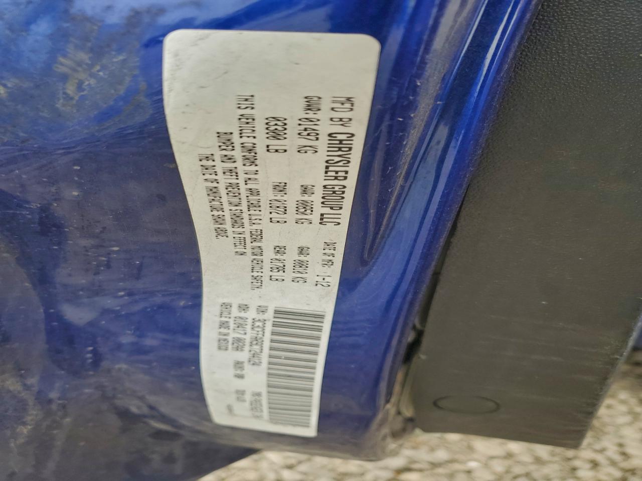 2012 Fiat 500 Pop VIN: 3C3CFFAR9CT244124 Lot: 93553575