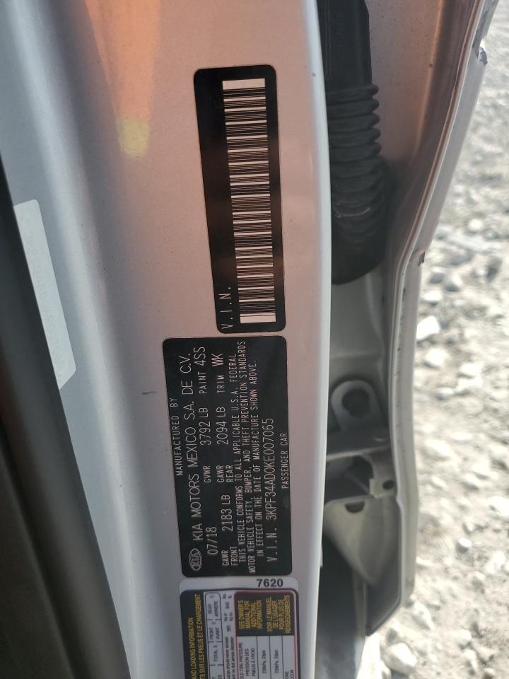 2019 Kia Forte Gt Line VIN: 3KPF34AD0KE007065 Lot: 92714125