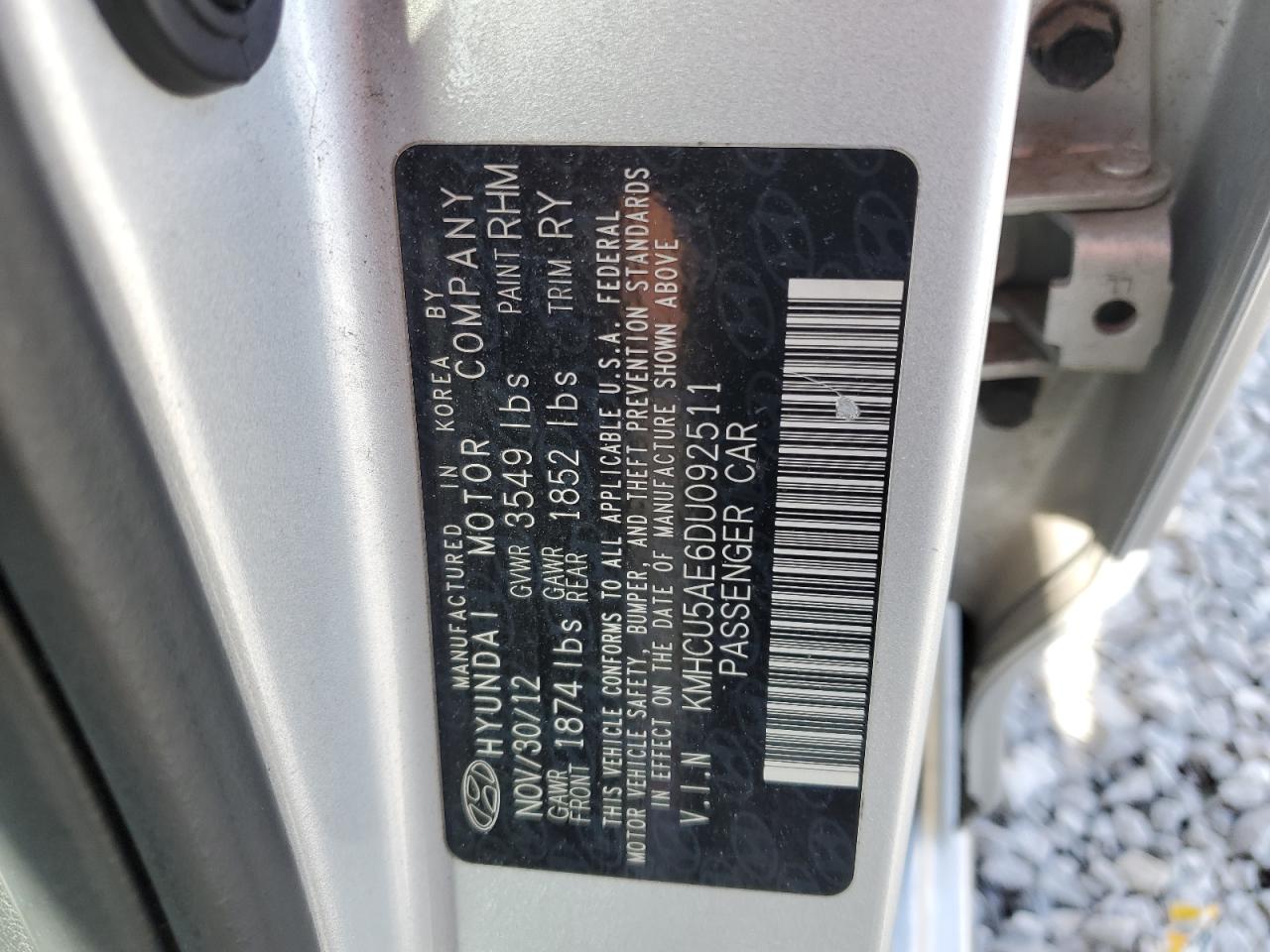 2013 Hyundai Accent Gls VIN: KMHCU5AE6DU092511 Lot: 92488195