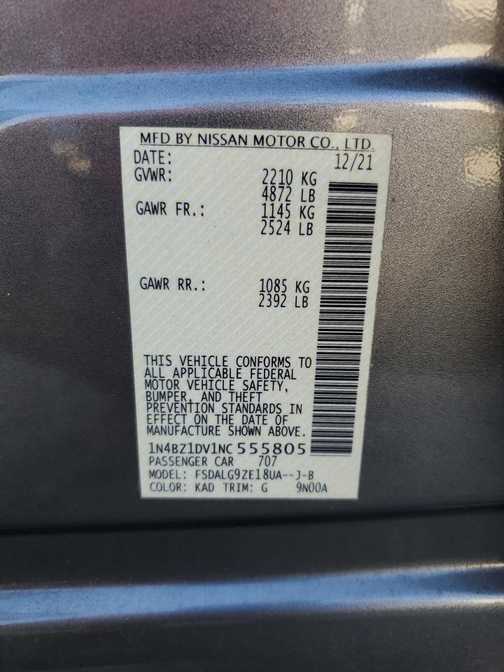 2022 Nissan Leaf Sl Plus VIN: 1N4BZ1DV1NC555805 Lot: 93090625