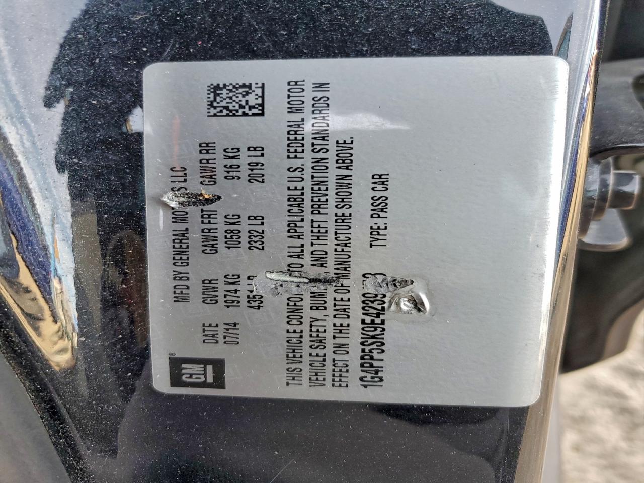 2014 Buick Verano VIN: 1G4PP5SK9E4239158 Lot: 94330935