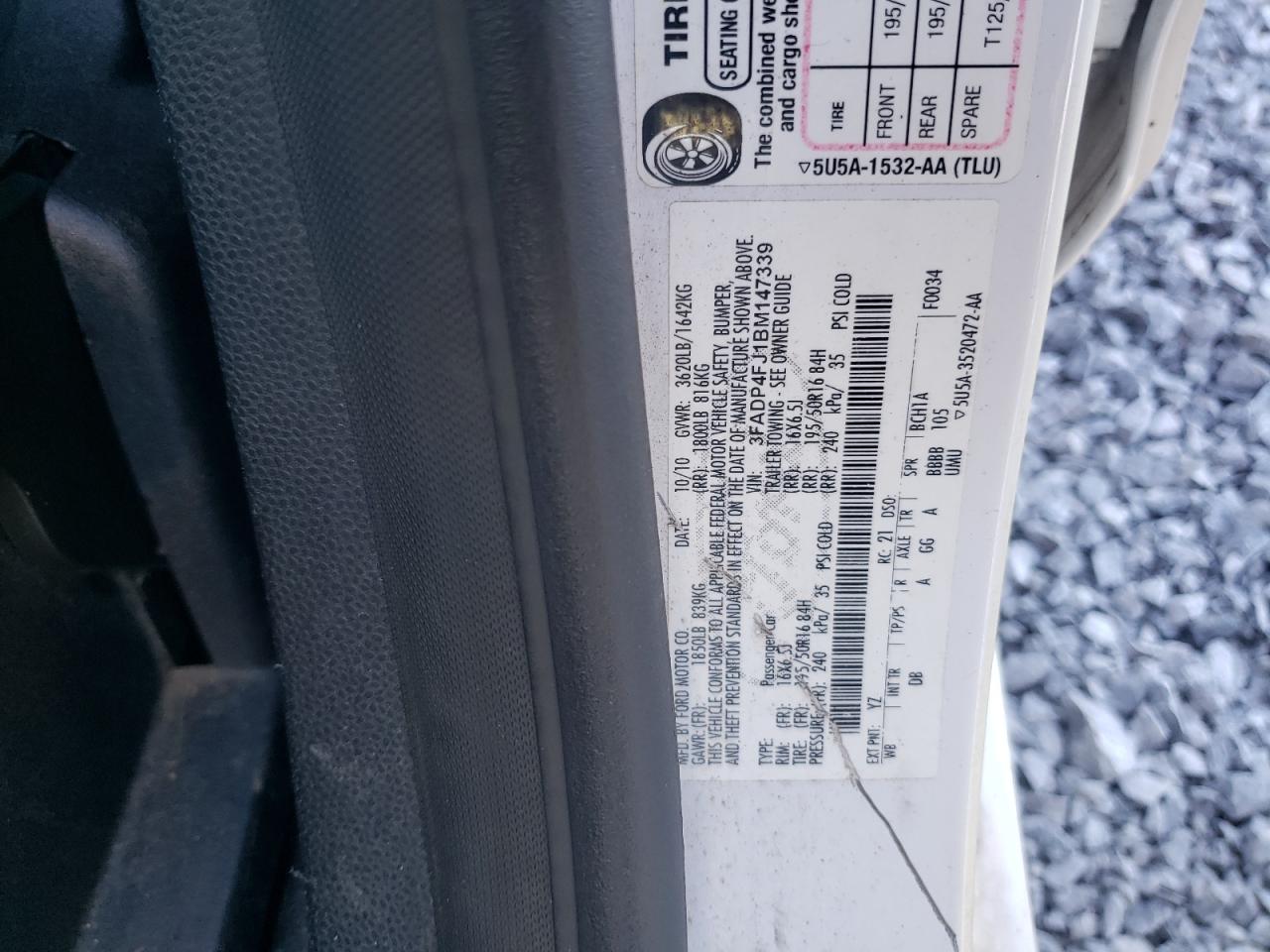 2011 Ford Fiesta Ses VIN: 3FADP4FJ1BM147339 Lot: 91487905