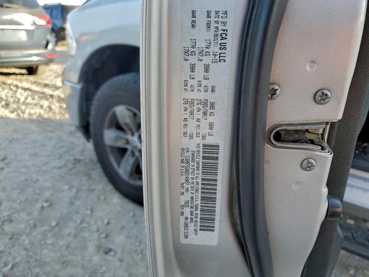 2016 Ram 1500 Slt VIN: 1C6RR7GG0GS149457 Lot: 93353985