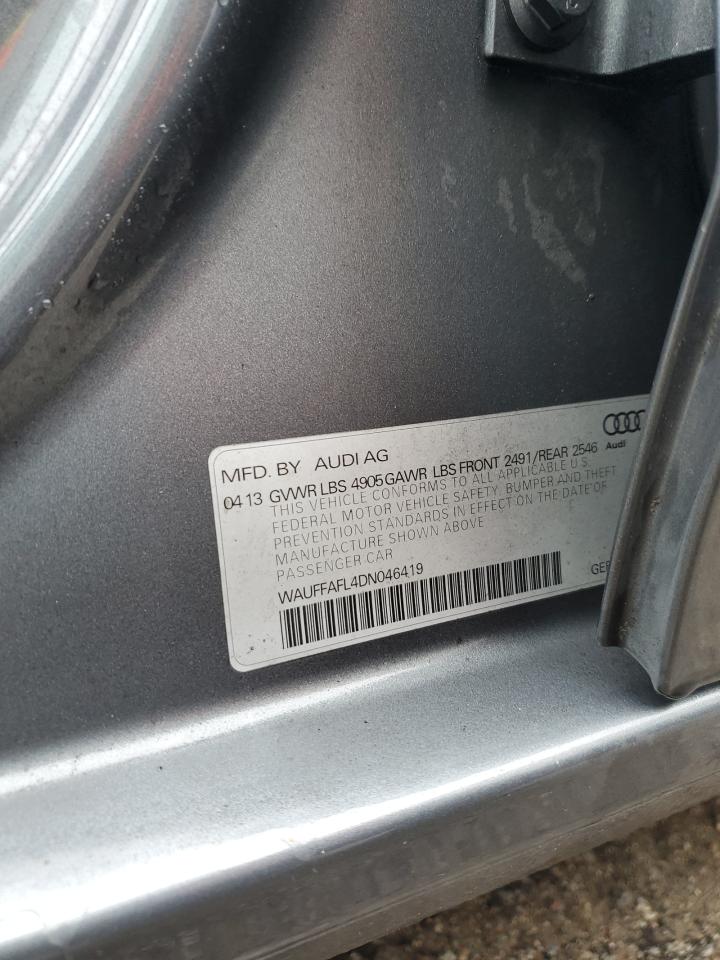 2013 Audi A4 Premium Plus VIN: WAUFFAFL4DN046419 Lot: 92988395