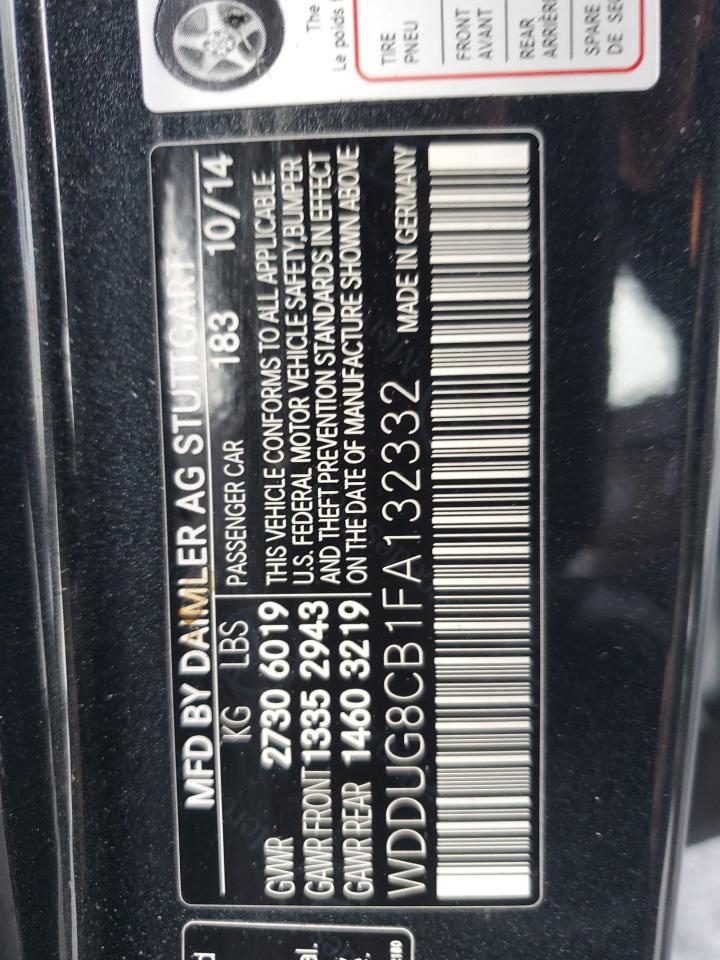 2015 Mercedes-Benz S 550 VIN: WDDUG8CB1FA132332 Lot: 92209825