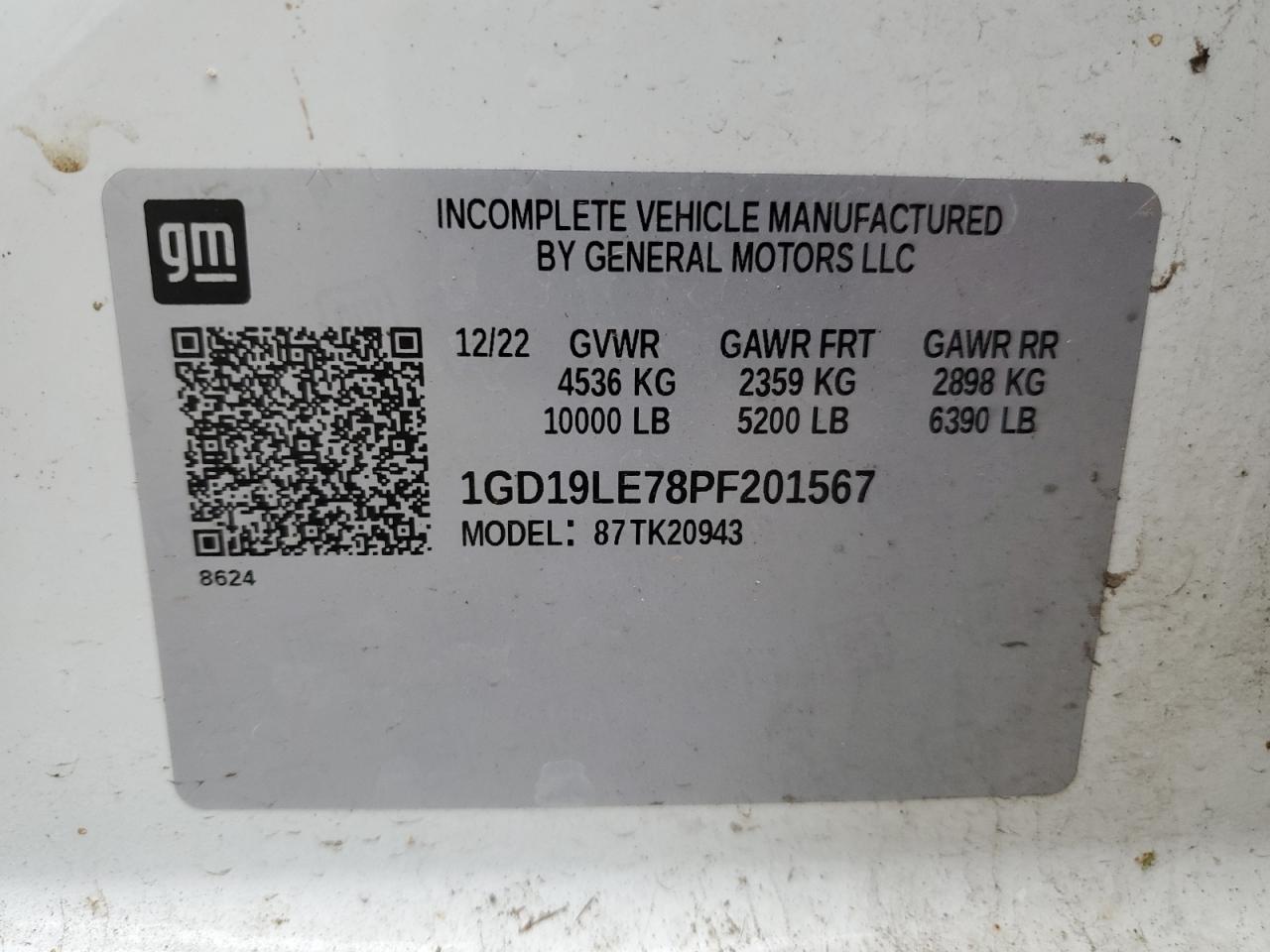 2023 GMC Sierra K2500 Utility / Service Truck VIN: 1GD19LE78PF201567 Lot: 90091135